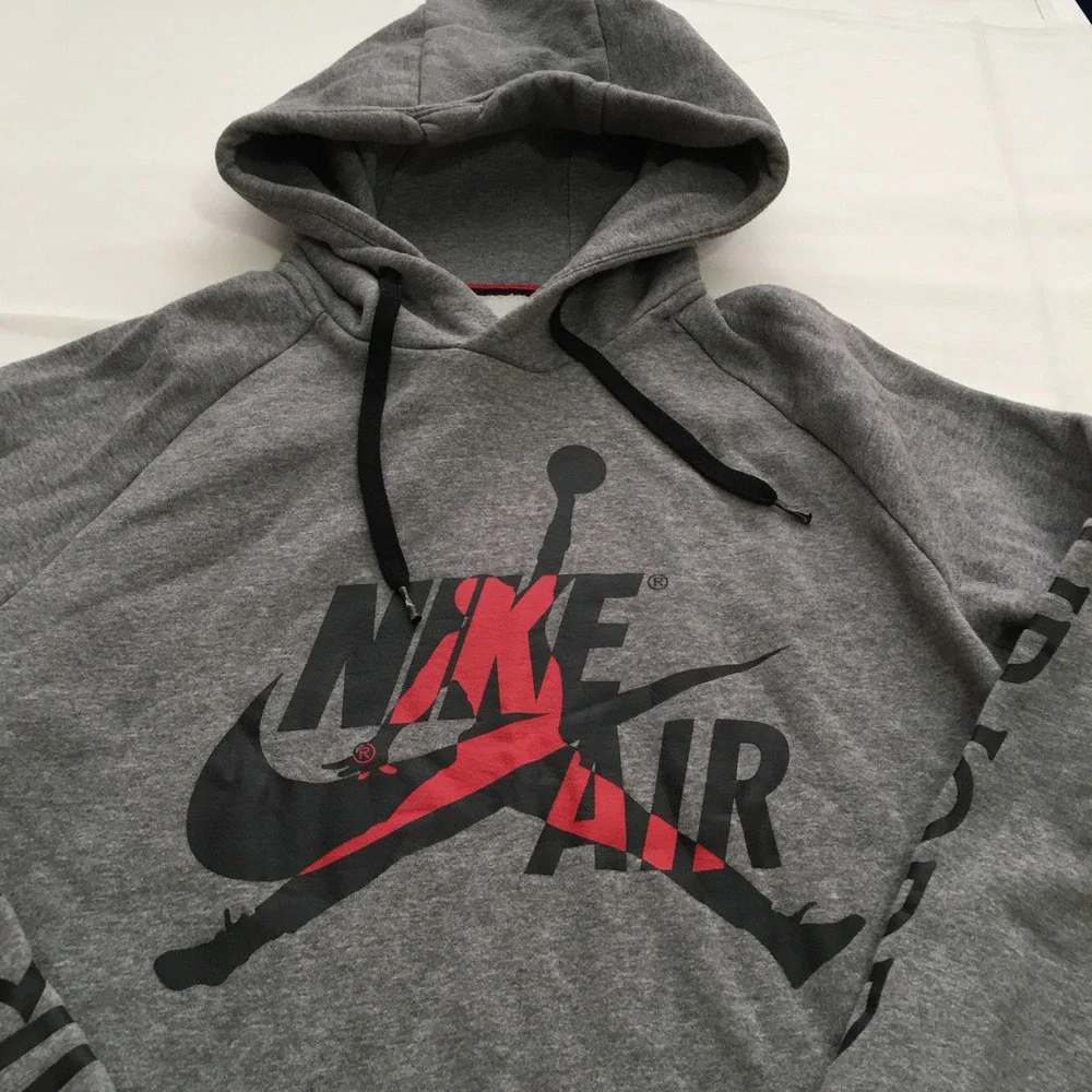 Nike Air Jordan Pullover Hoodie Mens Large Gray Jumpman Sweatshirt